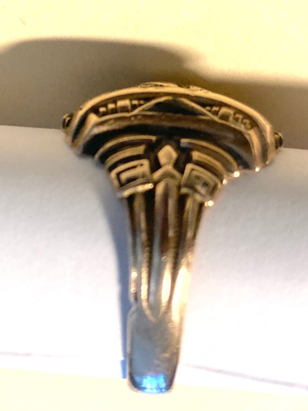 Vintage 10K Gold Modernist Brutalist Statement Ring Abstract Maker's Mark 9.5 7g - Picture 3 of 9
